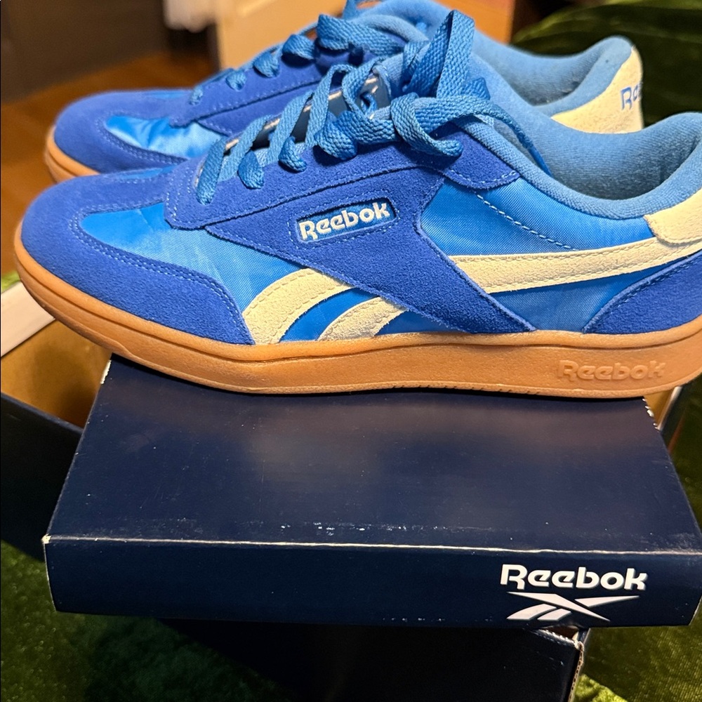 Reebok Royal Blue Sneakers with Tan Sole